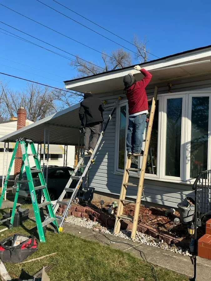 Restoration crew performing exterior repair in Fort Payne
